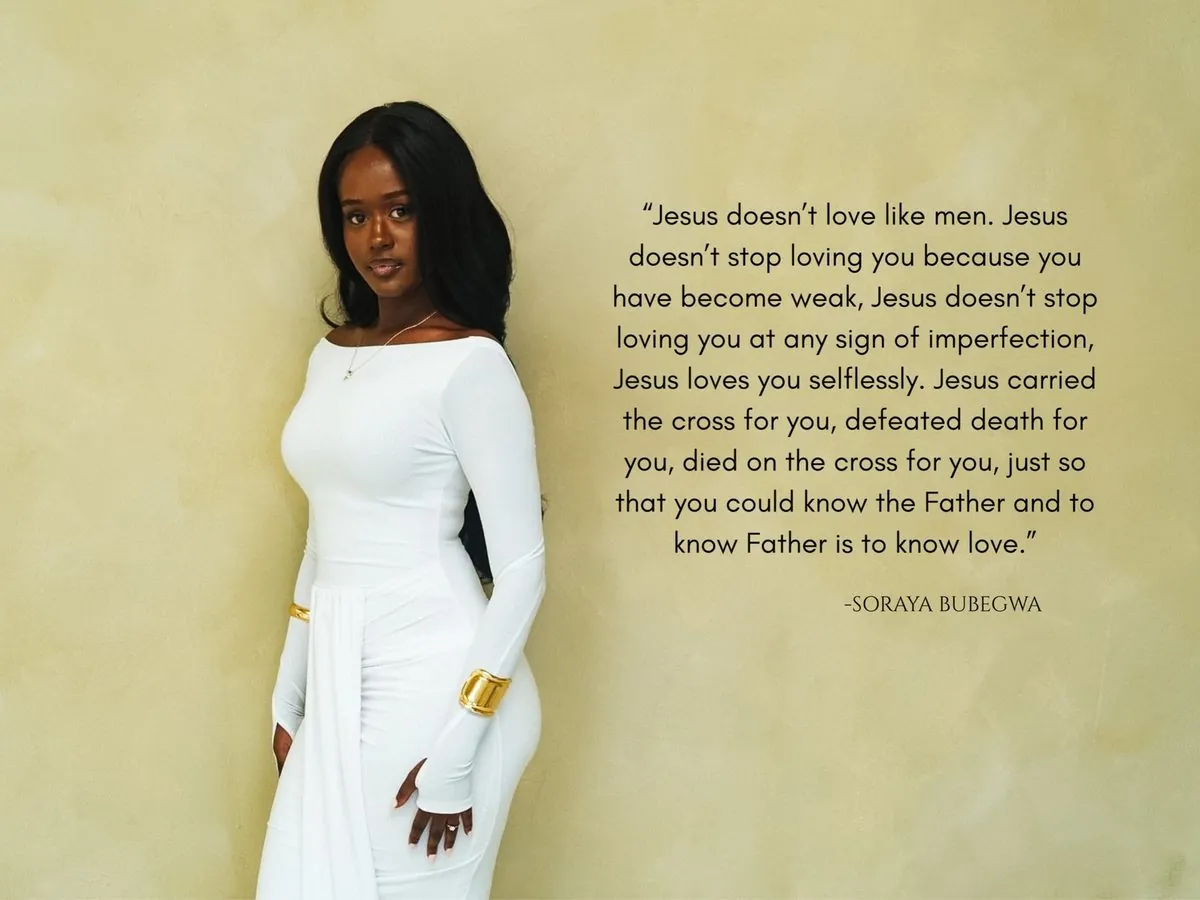 Testimony from Soraya Bubegwa: "Jesus doesn't love like men. Jesus doesn't stop loving you because you have become weak..."